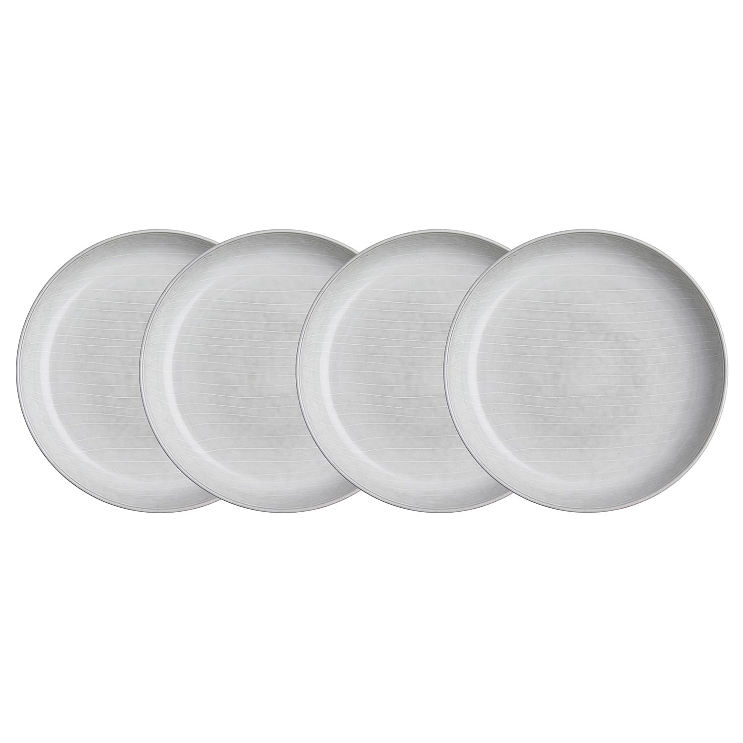 BUTLERS 4er-Set Pastateller Steinzeug - HENLEY - spülmaschinenfest | Farbe Grau - ø 23 cm - Suppenteller für Eintöpfe & Salate - Nudelteller für Pasta & Risotto - reaktive Glasur