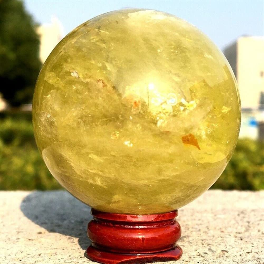 RaeGan 1 Piece of Natural Citrine Crystal Ball Crystal Stone Ball Yellow Quartz ore Beautiful Crystal