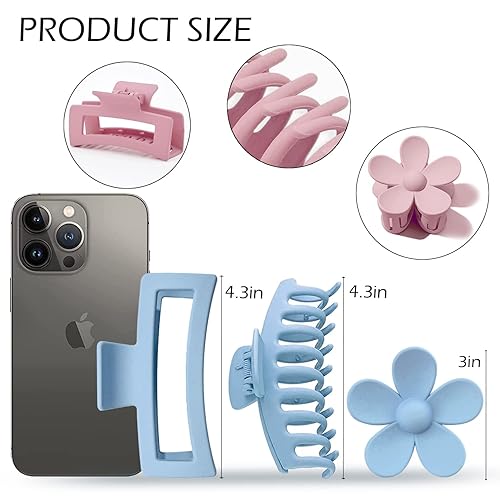 Miniatura 2 de Paquete de 12 pinzas grandes para el cabello pinzas grandes para el cabello grueso pinzas grandes para el cabello grueso pinzas cuadradas mate