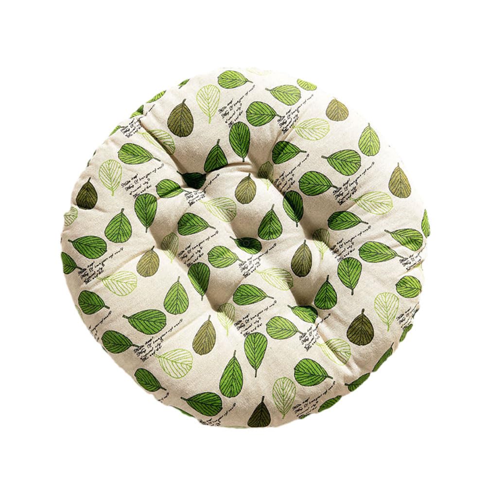 DOTBUY-SHOP Cojines Sillas Jardin Pack 1 Cojines Redondos Cojines de Asiento para Sillas de Terraza Cocina Patio Balcón Salón, para Decoración Interior o Exterior (40x40cm,Hojas Verdes)