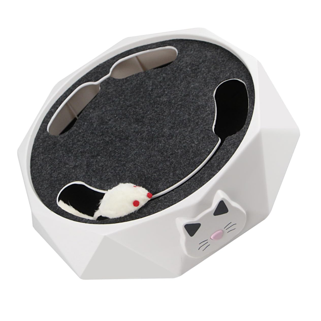 Happyyami Jouet Interactif Automatique pour Chat, Souris Électrique en Abs, 3 Piles AA, Simulation de Chasse, Usage Intérieur, Blanc