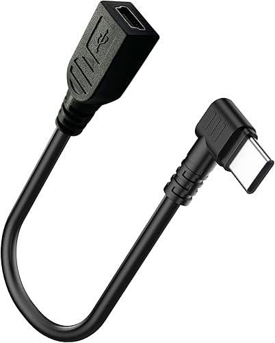 Plozoe Cable mini USB hembra a tipo C macho, USB-C macho a mini USB hembra adaptador convertidor para mini Dash Cam Hardwire Kit y más dispositivos