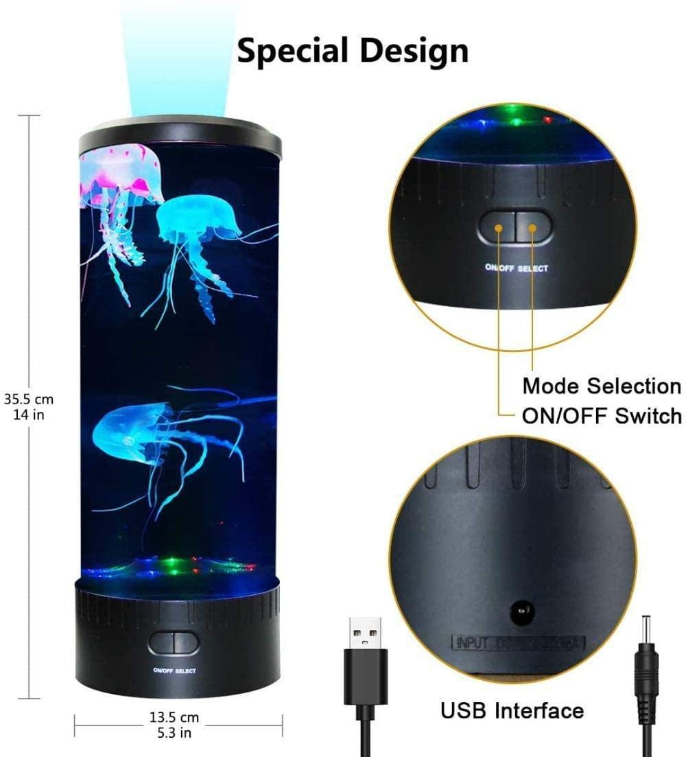 Meduza lampa lawowa akwarium zmieniająca kolor lampa nastrojowa dla dzieci sypialnia prezent urodzinowy pokój dekoracja biurowa-L