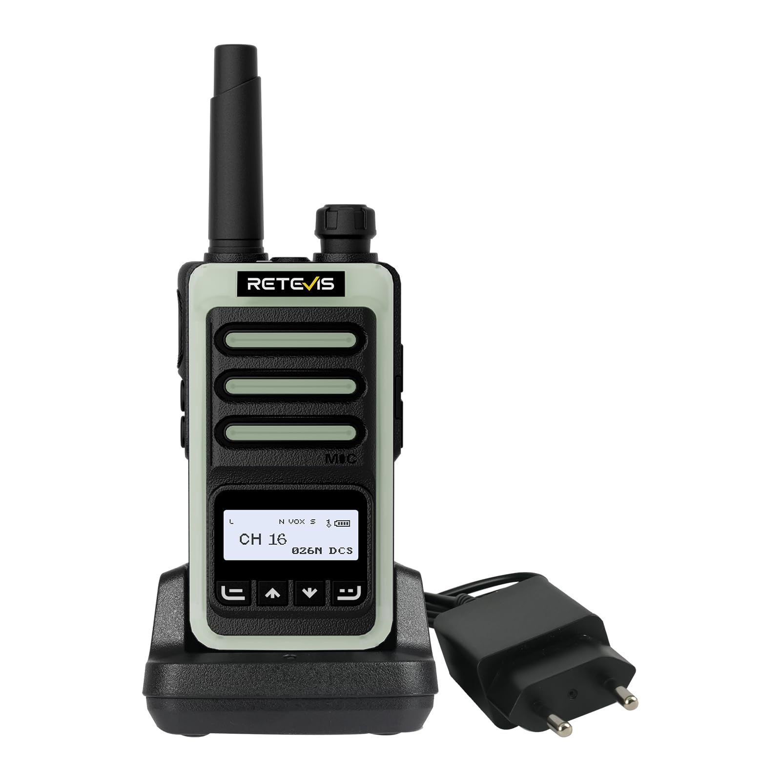 Retevis RB666S Walkie Talkie, Wiederaufladbares Funkgerät mit LCD-Bildschirm, Typ-C-Schnellladefunktion, Einfache Bedienung und USB-Ladefunktion für Familienaktivitäten, Wandern (Schwarz, 1er-Pack)