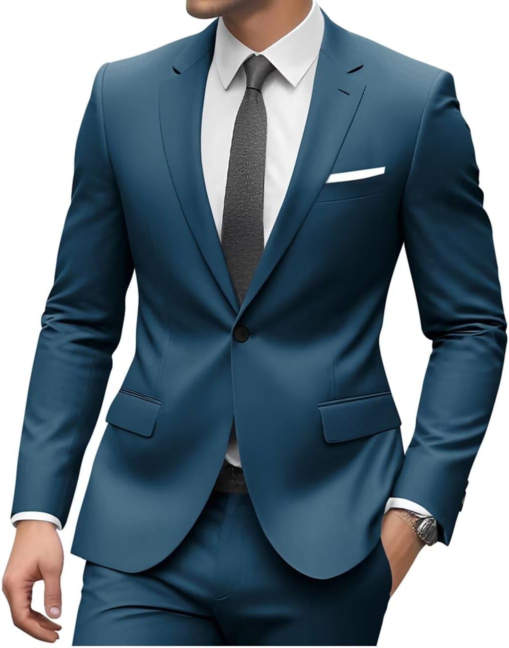 Mens 2 Piece Suit Men Classic Fit Wedding Prom Mens Suits Sets One Button Suits for Men 2026
