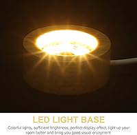 Vista 5 de Angoily Base de pantalla LED de madera, base iluminada de madera, base de soporte de luz LED para arte de cristal, pantalla de madera para arte