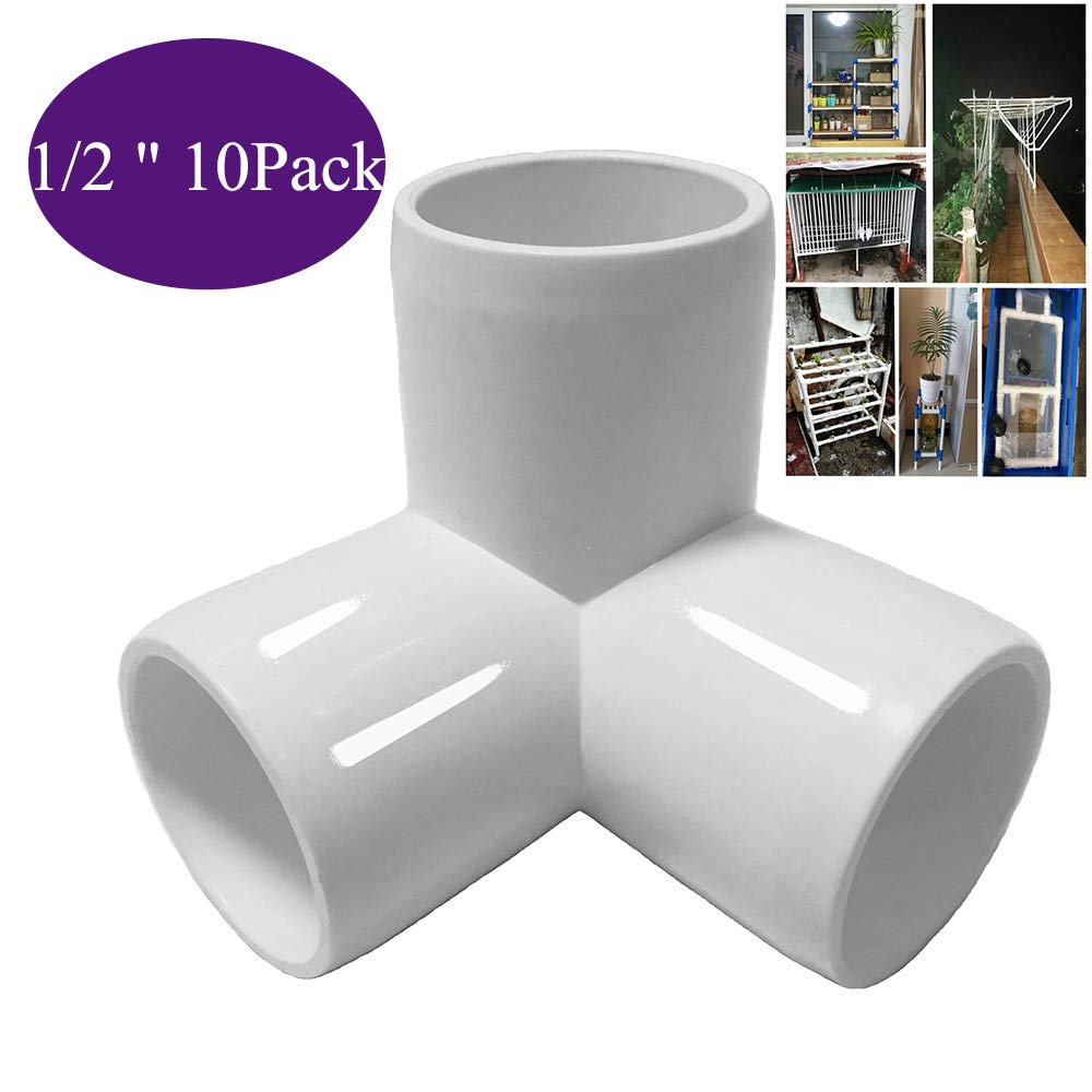 Buy 3 Way PVC Corner Fitting 1/2"3/4" 1" PVC Elbow Corner Side Outlet