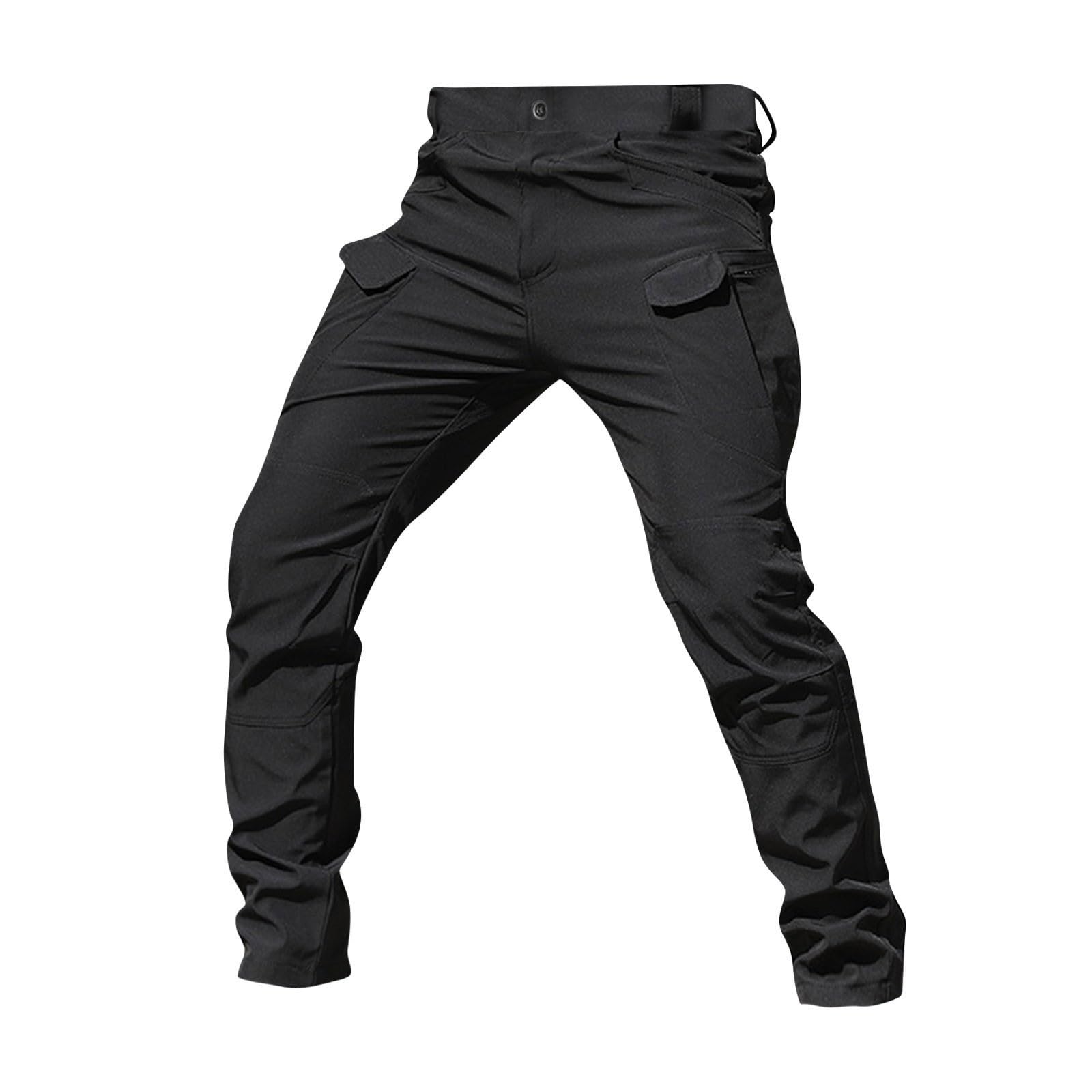 Cargo Work Pants for Men Slim Fit Waterproof Camping Hiking Lightweight Flexcamo Tactical Pants Multi Pockets Relaxed Fit Stretchy Petite Construction Ripstop Cargo Trousers Streetwear