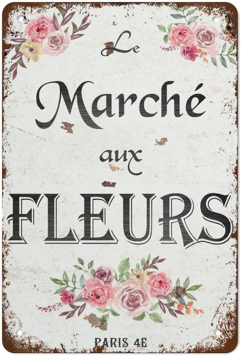 Kwqdozf F15 8X12 Inch Vintage Garden Sign - Indoor Outdoor Metal French Country Decor