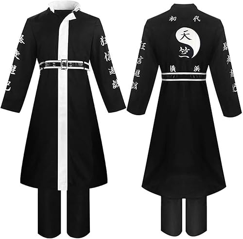 Miniatura 4 de AwwwCos Cosplay Costume for Men Black Jacket Suit Pants Belts Uniform Halloween Party Outfit