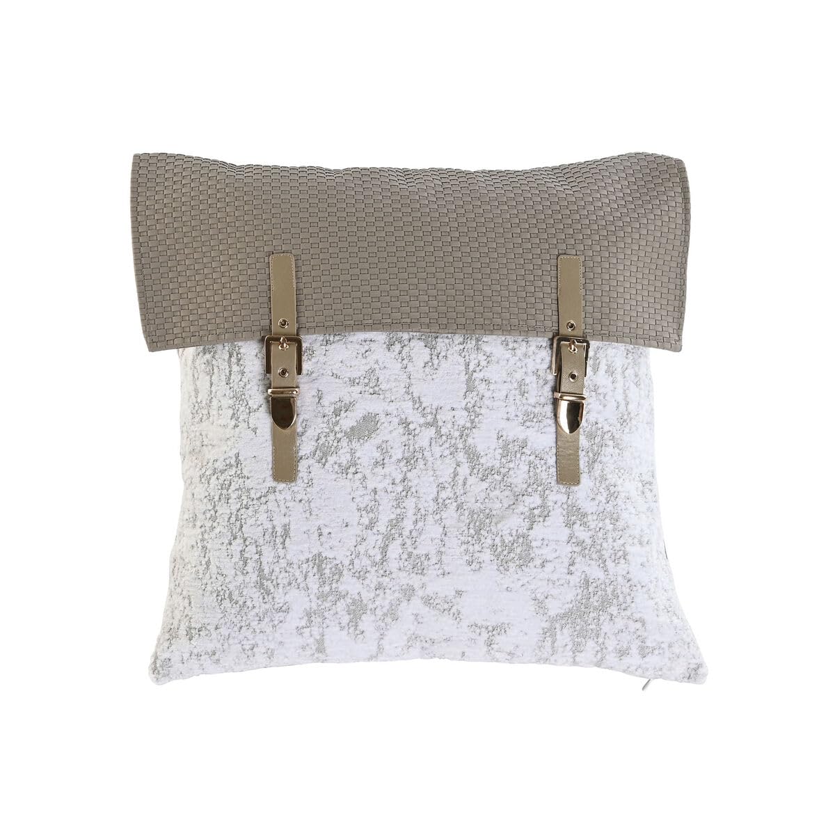Coussin blanc 45x10x45 cm aux finitions soignées pour décoration élégante