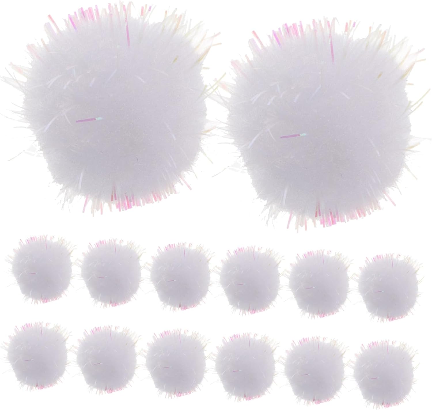 Anneome 400pcs Pompom for Crafts Decorative Accessories for Clothing Home Decor and Party Supplies Glittery