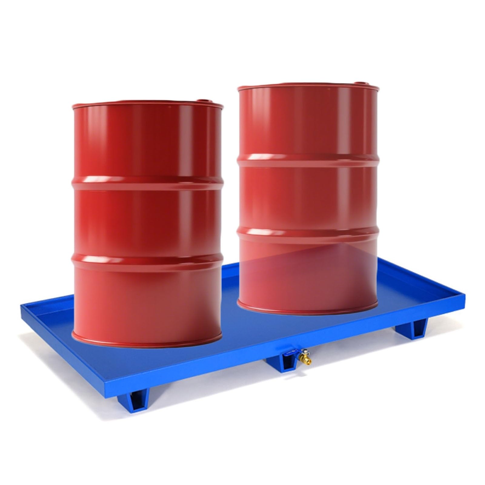 Genérico Paleta Industrial móvil para contención de derrames con Ruedas, Ranuras para montacargas y Salida de Drenaje, Plataforma Modular para derrames, Azul (49,2 x 25,