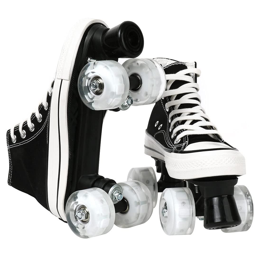 Patins roulettes Toile Quad Roller Skates pour Hommes Et Femmes Roller Quad Adulte Roller 4 Roues Enfant LED Patins à roulettes Artistiques Garçon Fille Retro Design