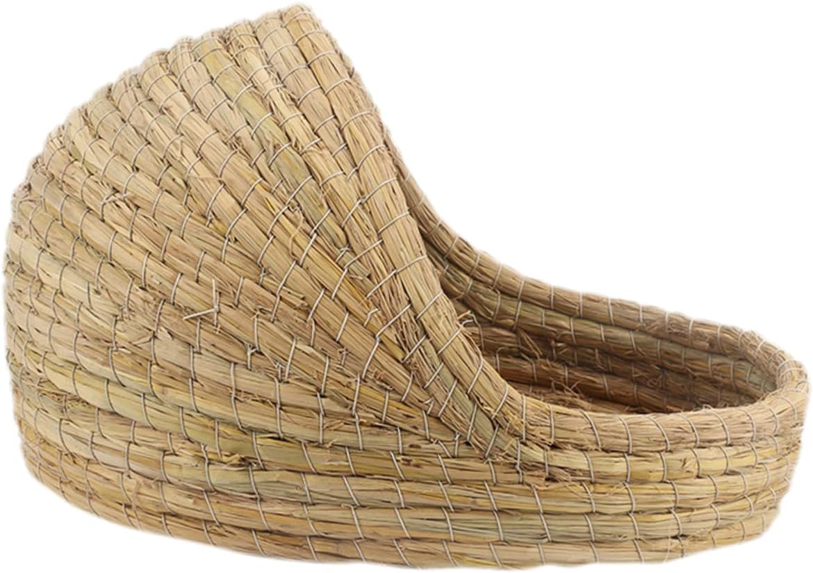 Straw PET Bed for Small Animals Woven Hamster Hideout Bunny House Grass Bed Suitable for Guinea Pigs and Hedgehogs Cozy Sleeping Nest