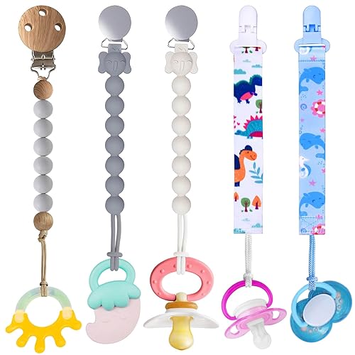 Clip de silicona para chupete, clip de soporte para chupete, clips para chupete para niña, clips para chupete para niños, clip de dentición sin BPA