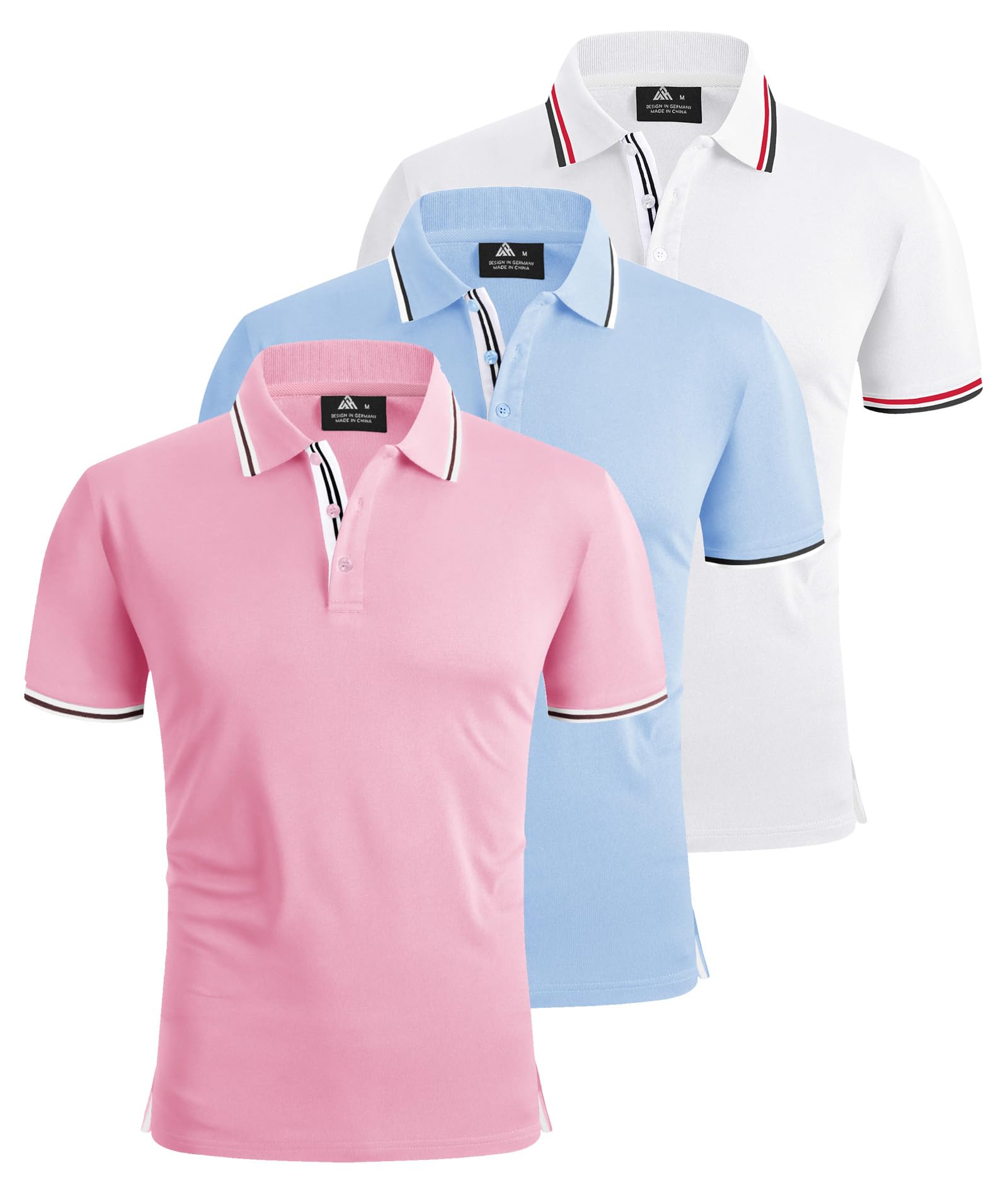 SwissWell 3 Piezas Polo Hombre Manga Corta Golf Verano Polos Hombre