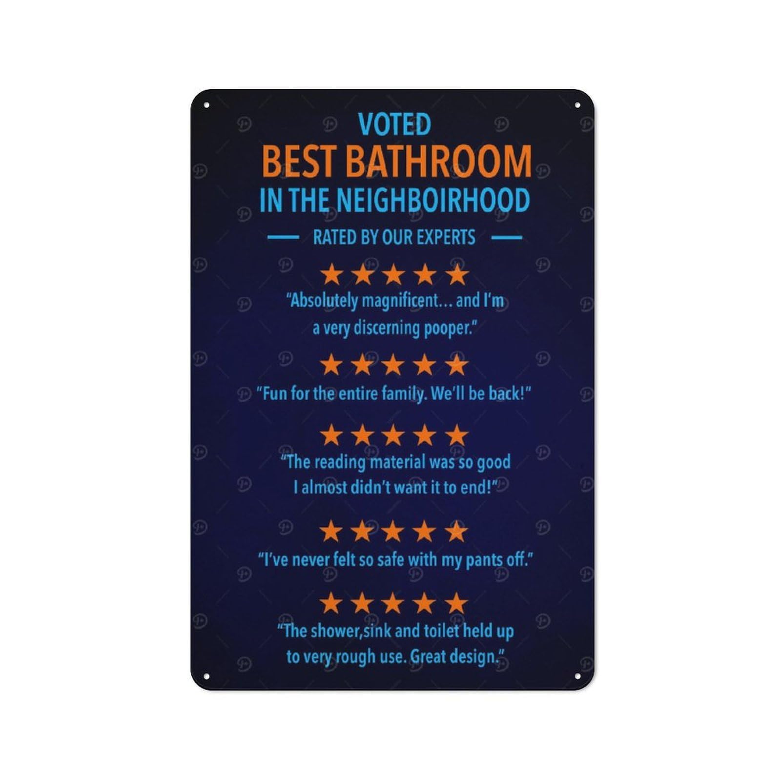 Bathroom Rating Rustic Metal Wall Decor 30x20cm, Rustic Metal Sign for Farmhouse Kitchen, Pantry Or Dining Area