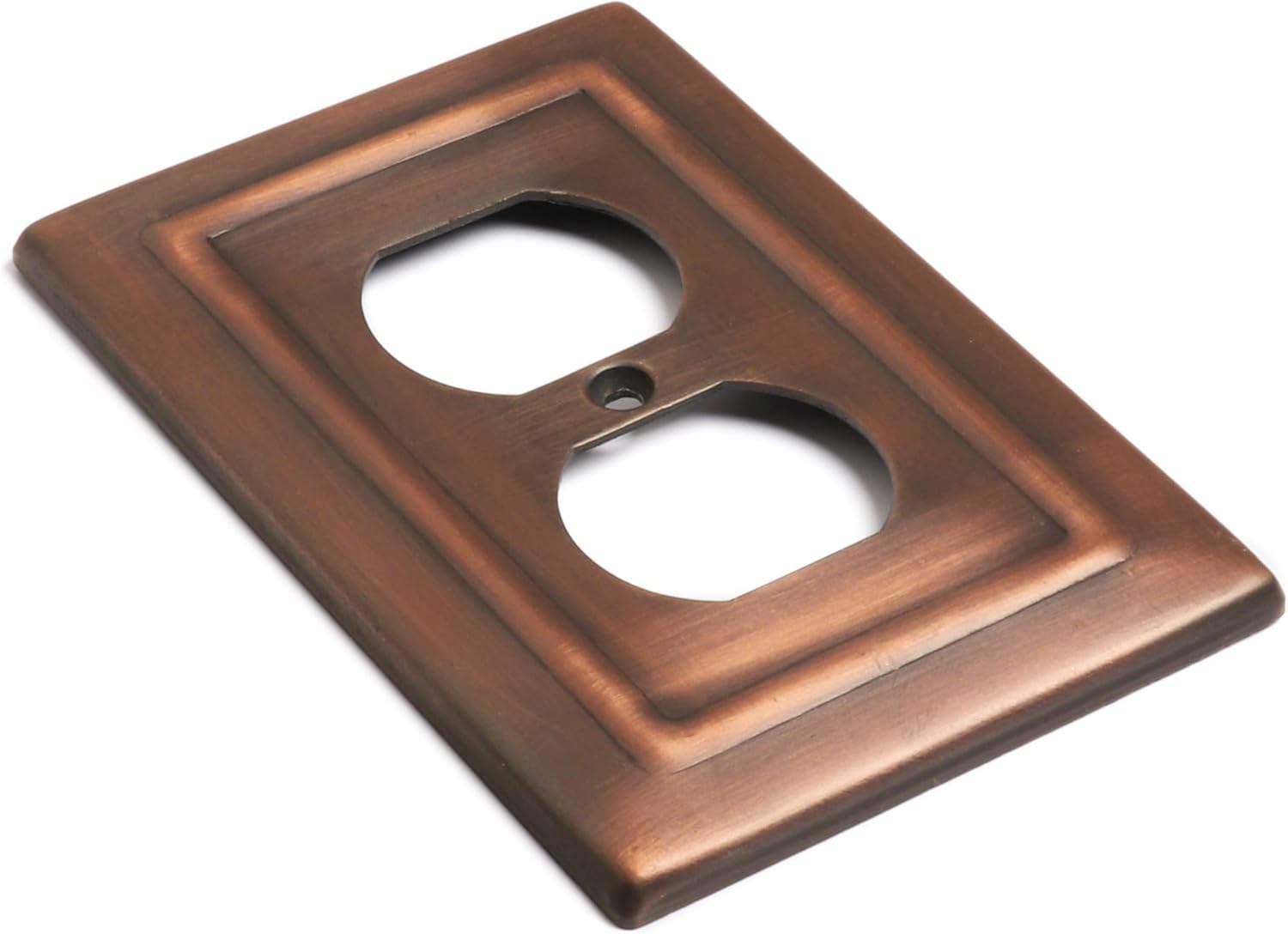 Monarch Abode Duplex Outlet Cover Plate – 1-Gang Antique Copper Plug Wall Plates, Electrical Outlet Cover Plates, Electric Outlets Covers, Architectural Decorative Outlets Covers Wall Plate, Pack of 2