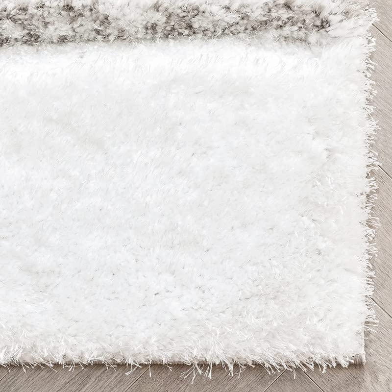 Image of F & B RUGS ; SUPERIOR QUALITY PRODUCTS Firoz and Brothers Handwoven Super Soft Indoor Modern Shag Microfiber USA Exported Carpet with 2. inchInch Thickness Silky Fluffy Smooth 10x12 feet Blue Grey