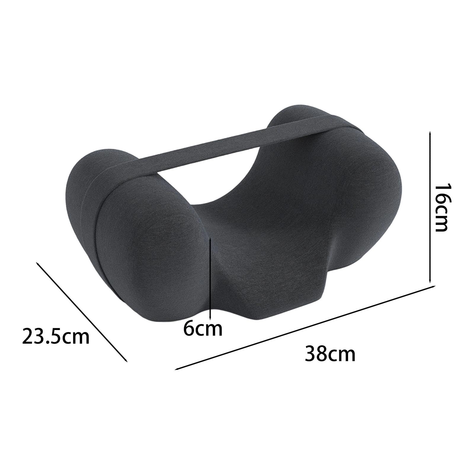 Cuscino per dormire sulla schiena, antirughe, traspirante, di, comodo, pratico, ergonomico, in memory foam, Grigio Scuro