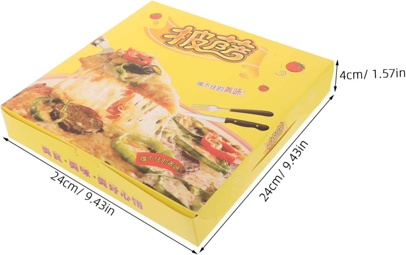 NUOBESTY 40pcs Kraft Cardboard Pizza Boxes 9-inch Takeout Containers Pizza Packaging Holders for Party and Food