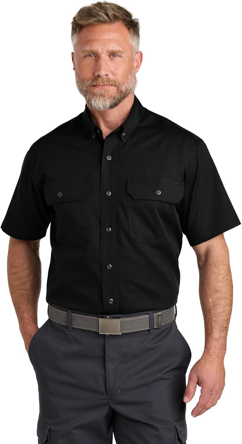 CornerStone Unisex Short Sleeve Select Ripstop Shirt | Stain Resistant, Tactical Work Top for Men & Women, Pockets & Pen Slot