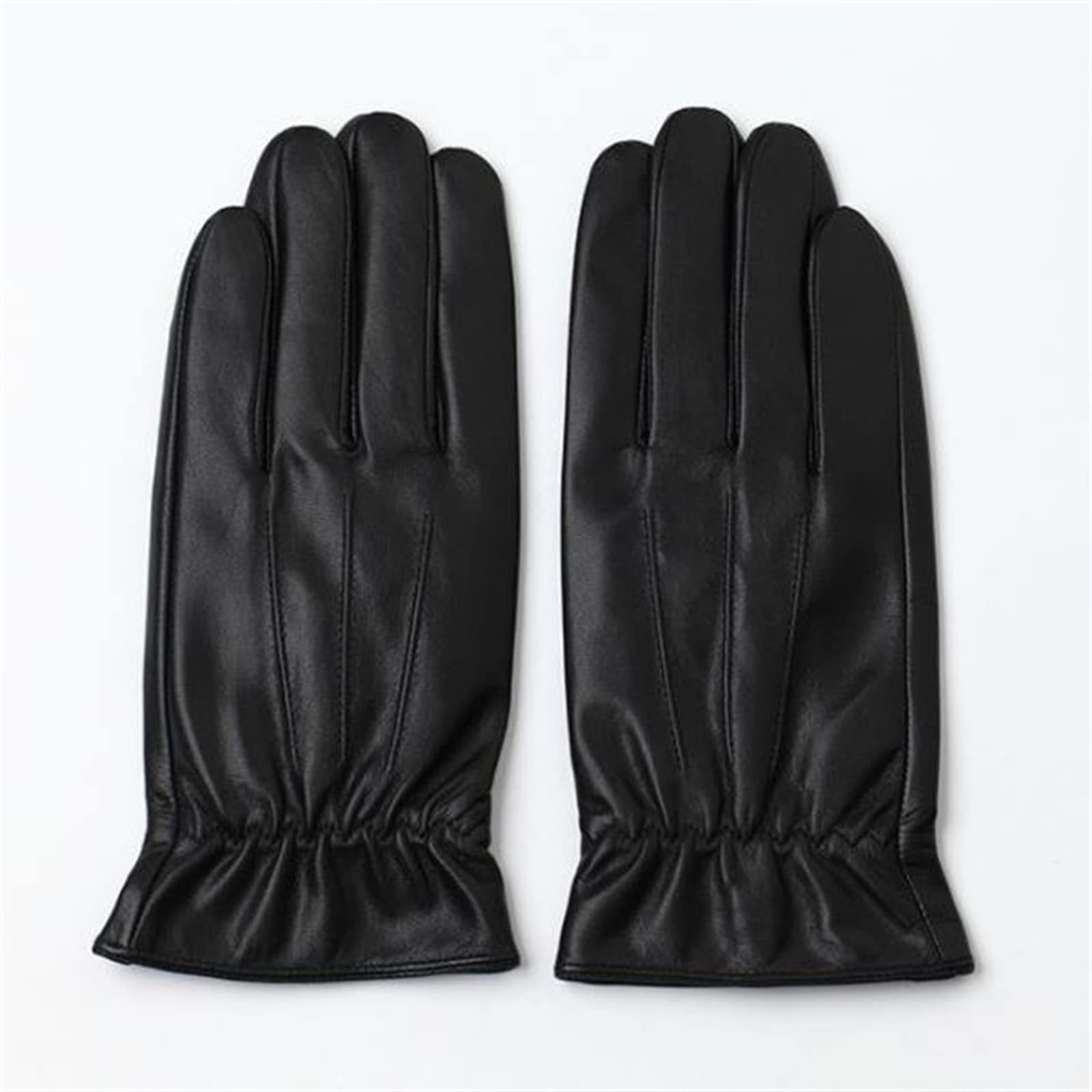 Guanti in Pelle da Uomo Guanti Touch Screen in Pelle, Guanti da Guida da Uomo con Isolamento in Peluche Invernale Guanti Invernali (Color : Black, Size : L)