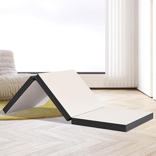 Miniatura 7 de Colchón plegable Queen, colchón triple de 3 pulgadas con funda transpirable y lavable, colchón plegable con certificado CertiPUR-US, colchón Queen