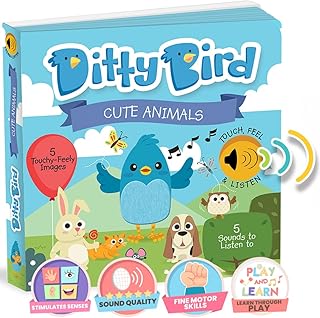 DITTY BIRD Animal Sound Book for Infants and Babies | Touch and Feel Baby Book | Animal Books for Toddlers 1-3 | Sound Book | Infant