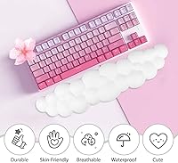 Vista 4 de JIKIOU Reposamuñecas para Teclado Cloud de Cuero Mejorado, Reposamuñecas Cloud con Base de PU Antideslizante, Cómodo Reposamuñecas de Espuma