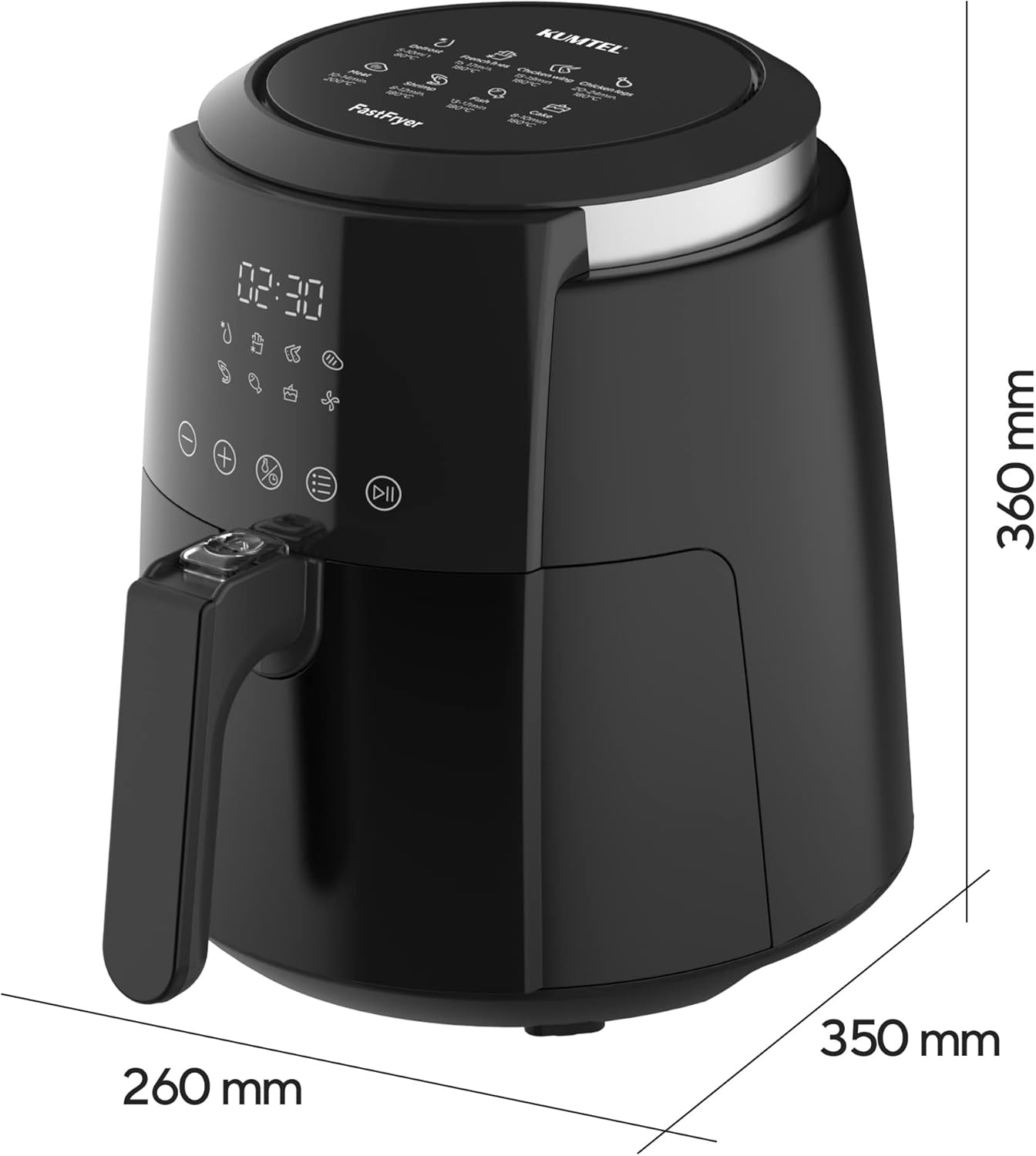 KUMTEL Digital Airfryer XL – 5,5 l, friggitrice senza olio, tecnologia ad aria calda Rapid Air KUMTEL Digital Airfryer XL – 5,5 l, friggitrice senza olio, tecnologia ad aria calda Rapid Air