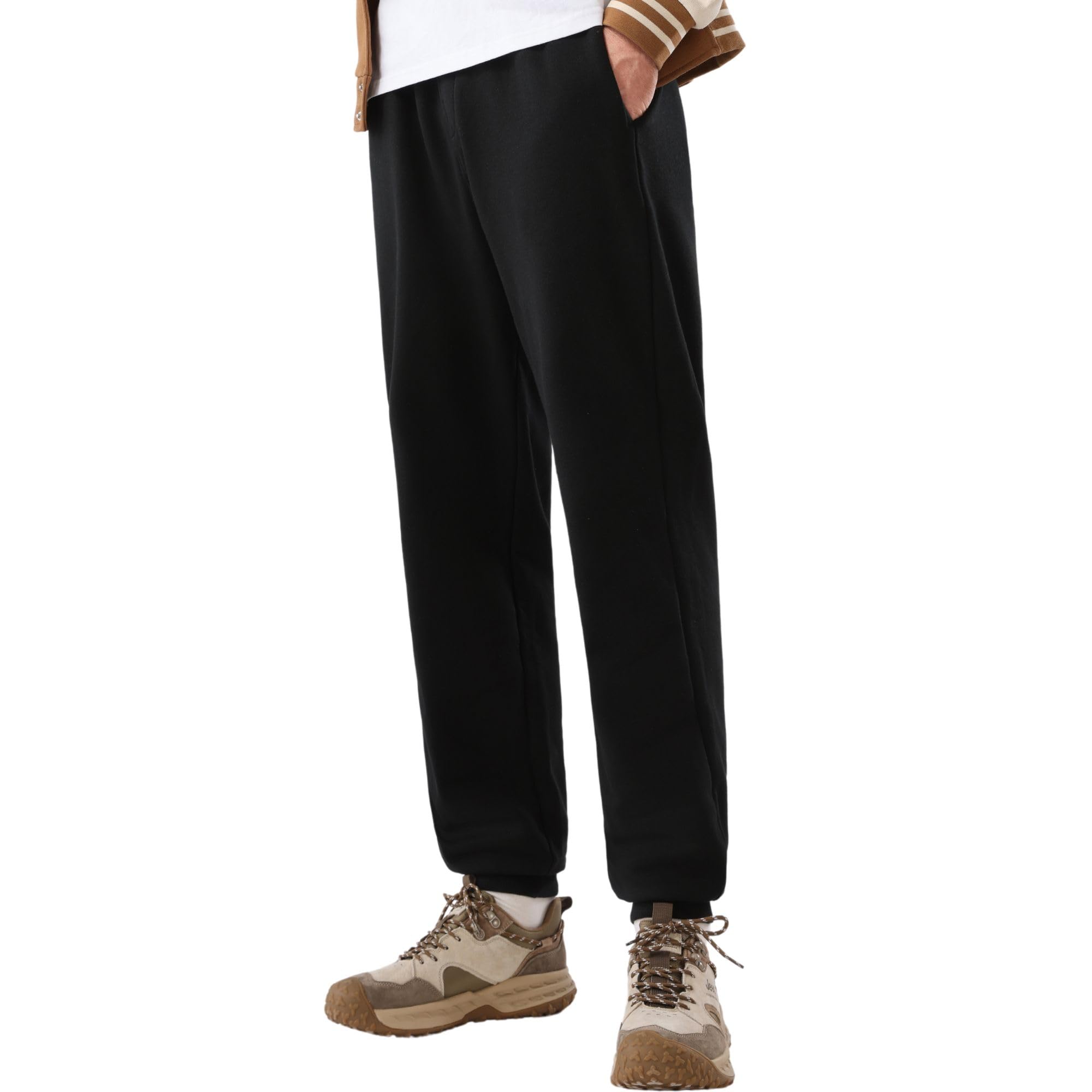 Pantalón Largo Hombre Chándal Jogger Deportivo Running Algodón Felpa Térmico French Terry Regular Fit Cómodo Suave Fitness Gym Casual Invierno Gris Negro Azul Tallas M L XL XXL Marca Española