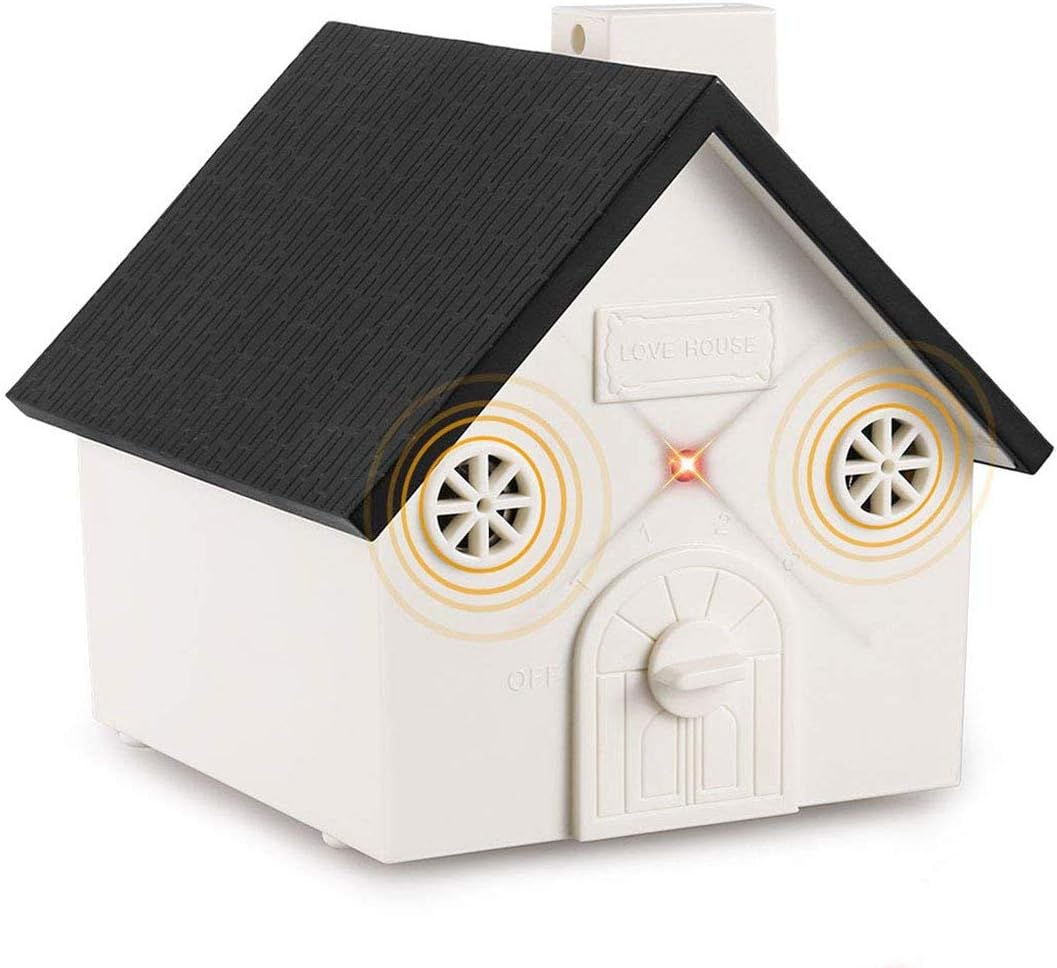 Anti Barking Device, 2019 New Bark Box Outdoor Dog Repellent Device with Adjustable Ultrasonic Level Control Safe for Small Medium Large Dogs, Sonic Bark Deterrents, Bark Control Device