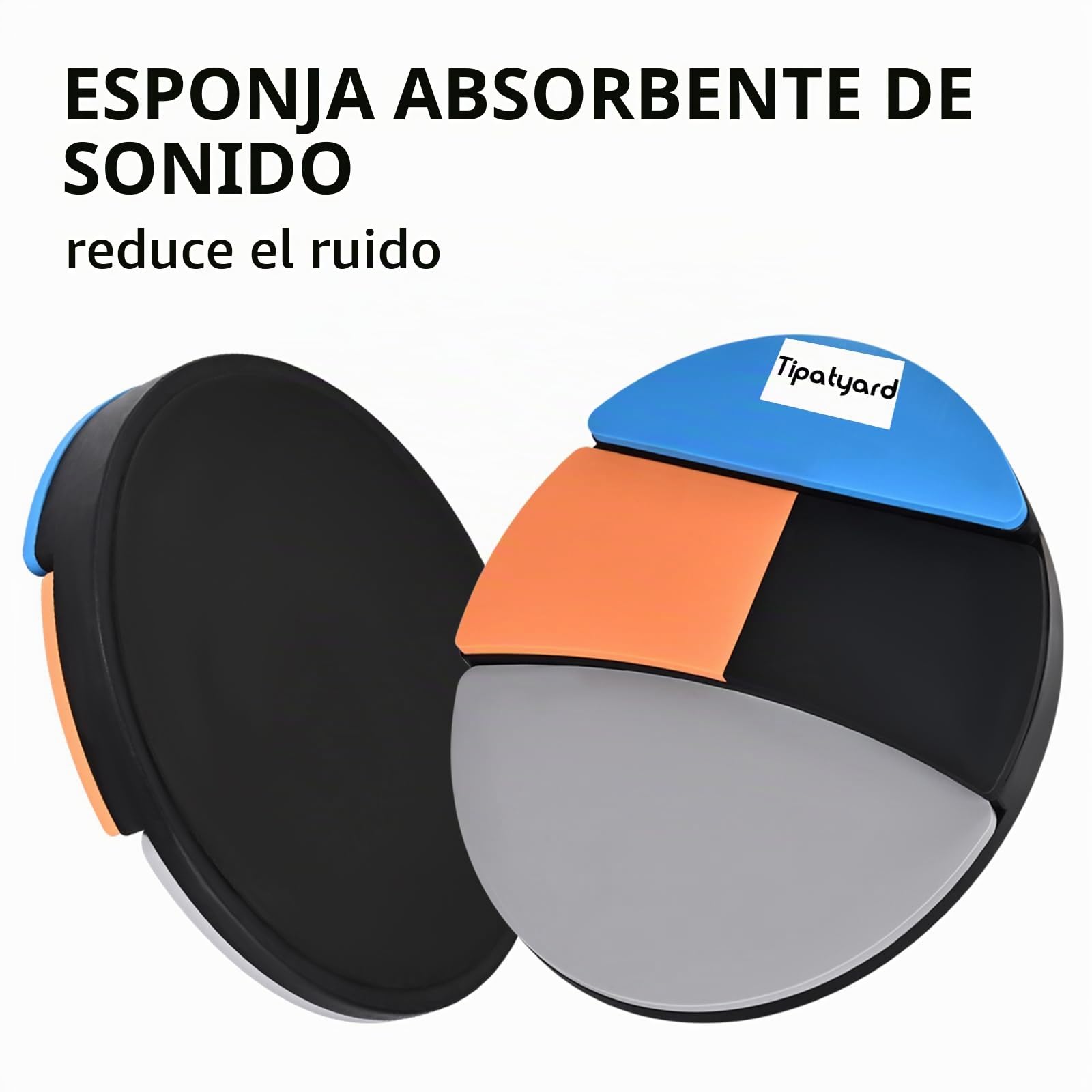 Almohadilla de práctica para batería, almohadilla silenciosa de 30,5 cm con 4 superficies de golpe diferentes
