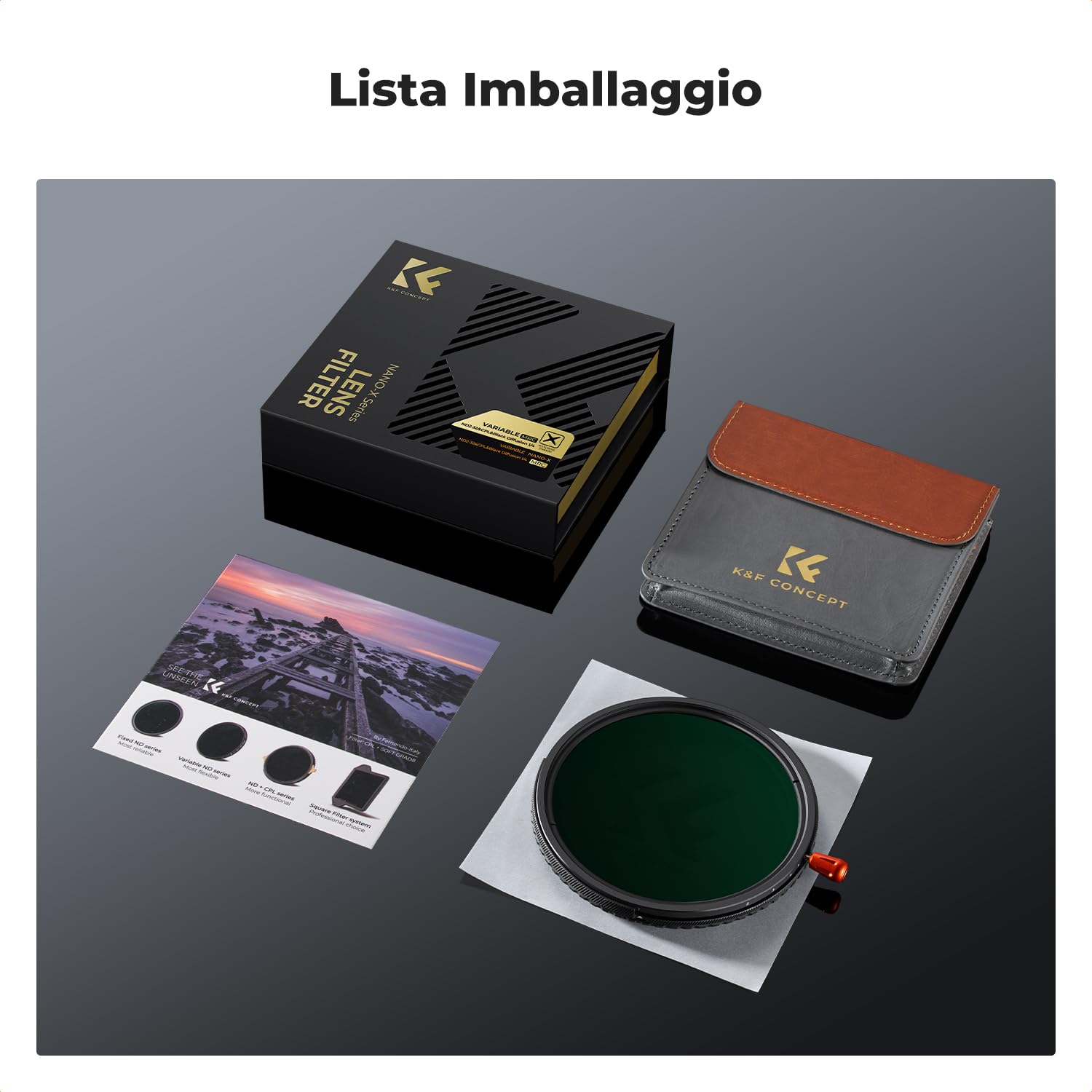 K&F CONCEPT 77mm Nano-Xcel Filtro 3 En 1 Funzione Black Mist 1/4 & Variabile ND2-32 & CPL con Un Panno di Pulizia per Obiettivo Fotocamera, Filtro in Vetro Ottico con 28 Strati Nano Rivestimento