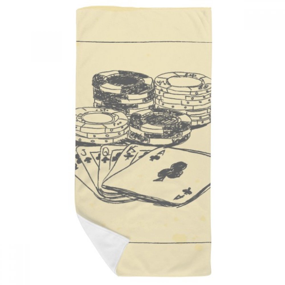 Serviette de bain poker chip noir DIYthinker 35x70cm douce