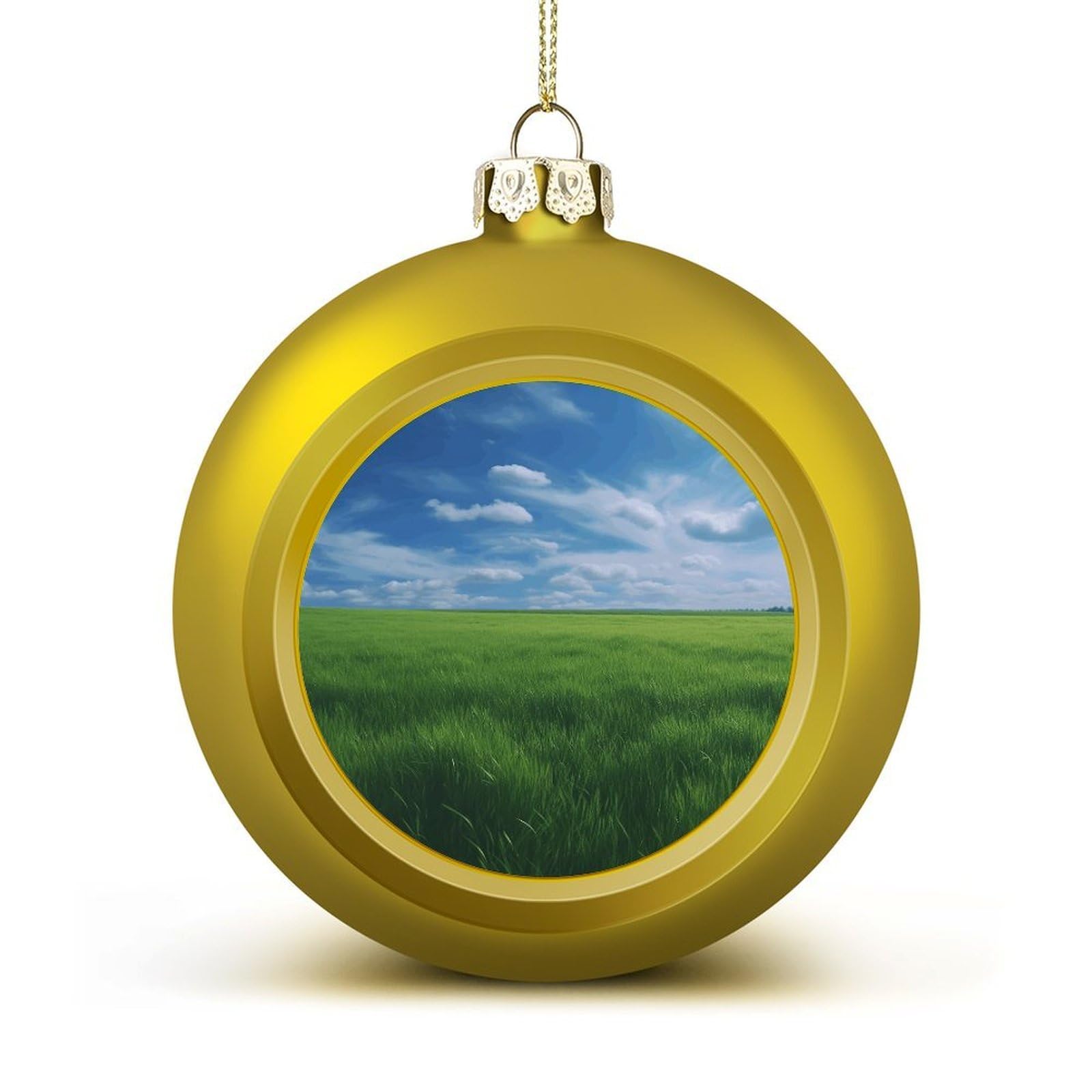 Field Green Grass Christmas Balls Ornaments for Xmas Christmas Tree 1.6" Hanging Shatterproof Xmas Balls Hanging Decor Pendants for Holiday Party Outdoor Indoor DIY Craft Supplies