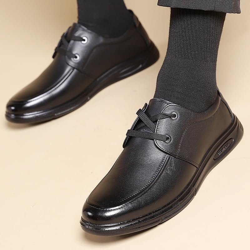 for Men Slip Resistant Oxford Toe Lace Up Derby Shoes Breathable Driving Leather Shoe for Wedding Office Business Leather Shoe Casual Flat Moccasin4