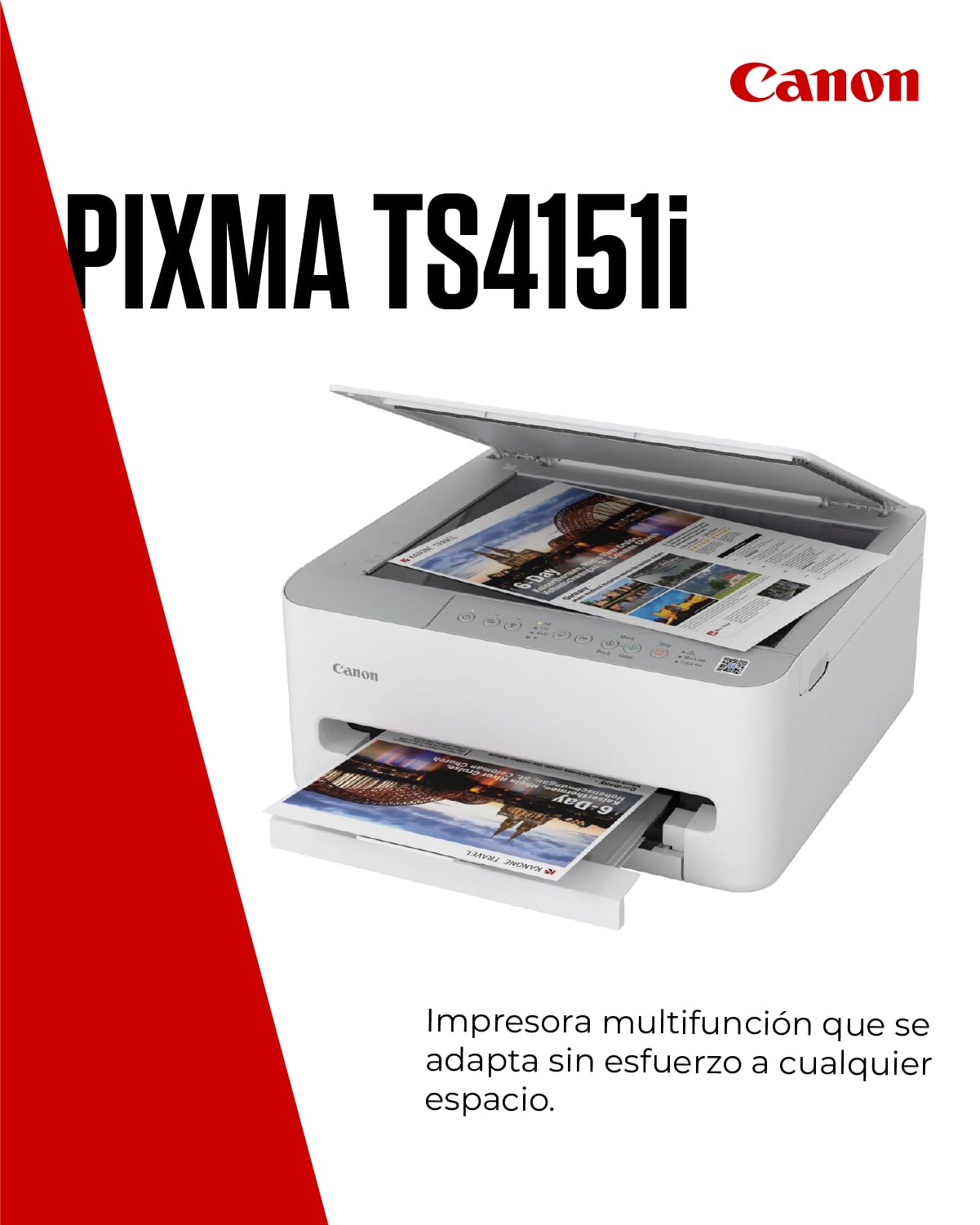 Canon PIXMA TS4151I - Impresora Todo en Uno con Conectividad Wi-Fi | Inalámbrica para Impresión Fácil Desde Tu Teléfono Inteligente PIXMA Print Plan