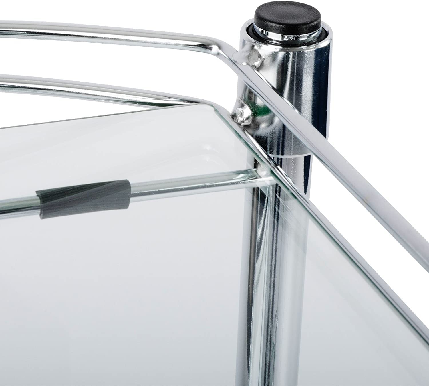 Estantería de cristal Luna | 4 niveles con ruedas | estantes de cristal de seguridad | estantería con ruedas para baño, salón o cocina (40 x 30 x 89 cm)