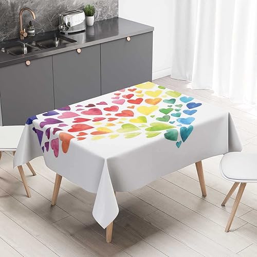 Miniatura 9 de Mantel decorativo de teñido anudado Redondo para Mesa De 4 Sillas Blue Goldfall Decor impermeable, a prueba de polvo, 54 x 54 pulgadas