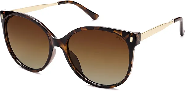 SOJOS Round Polarized Sunglasses for Women Men Oversized Trendy UV Protection Shades Brown/Brown