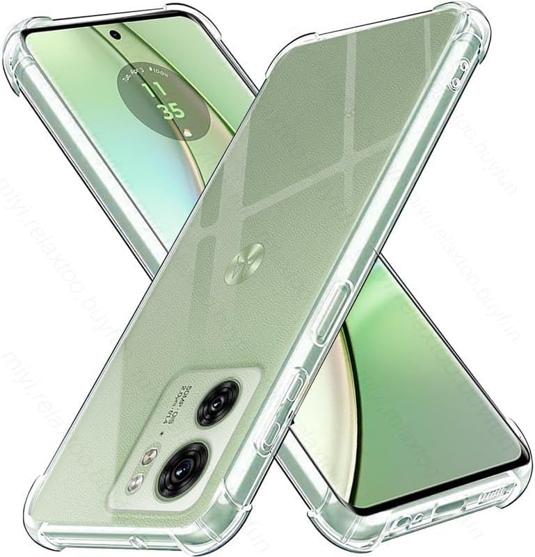 Image of REALCASE Silicone Moto Edge 40 5G Back Cover Case, Scratch Resistant Protective Crystal Clear Transparent Shock Proof Bumper Back Cover Case for Moto Edge 40 5G