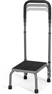 Careboda Verstellbares Fußtreppchen mit Griff und nichtrutschigen Gummifüßen – geeignet für Ältere, Erwachsene und Kinder, nutzbar in Küche, bei Betten, Badewanne und Auto, maximale Belastbarkeit 136