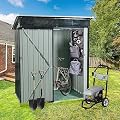 Lovtimber 5x3 Feet Metal Outdoor Storage Shed, Garden Tool Shed with Transparent Plate, Lockable Door, Air Vents, Water Resistant Storage House for Backyard Patio Lawn, Black