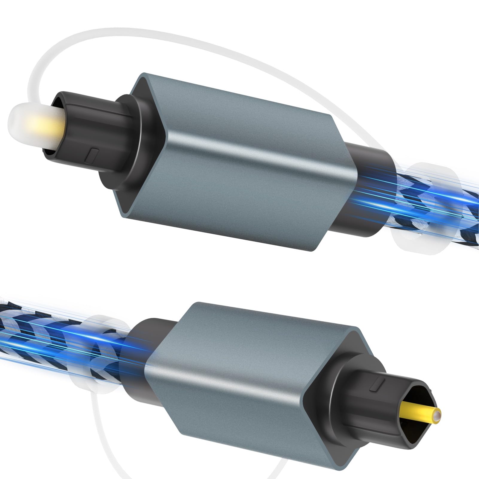 Cavo Audio Ottico Digitale Toslink 1,8m - Fibra Ottica Sottile Placcata Oro Per Soundbar, TV, PS4, Xbox