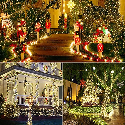 BrizLabs Led-kerstlichtsnoer, 20 m, 200 leds, warmwit, werkt op stroom, 8 modi, EU-stekker, waterdicht, voor binnen, buiten, kamer, boom, feest, tuin, balkon, bruiloft decoratie - Image 8