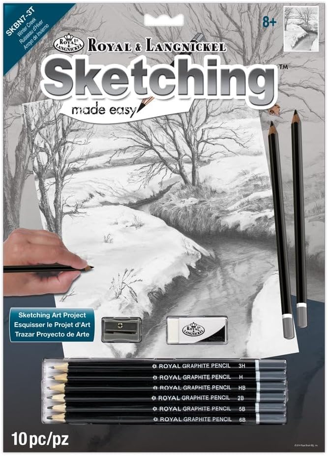Royal Brush Sketching Made Easy Kit, 9 by 12-Inch, Winter Creek
