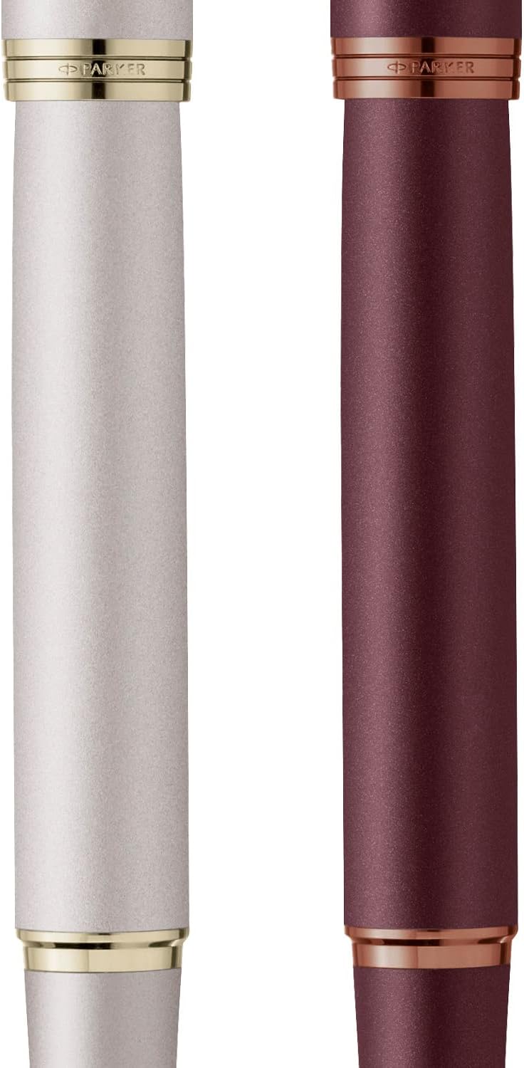 PARKER 2190485 Parker Fountain Pen IM Monochrome Burgundy BGT Fine Point Gift Box Authentic Imported